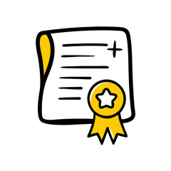 Certificate on transparent background for web and graphic design