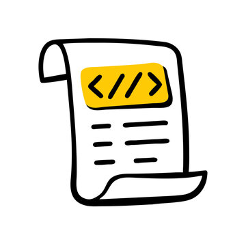 Code document icon on transparent background for web and graphic design