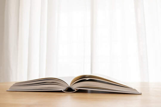 An open book on the table