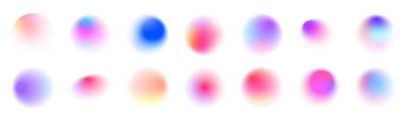 Set of round gradient, pink, purple color round wavy speed and motion lines on white transparent background. Can be used for badges, price tags, labels.	