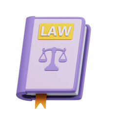 Book of Law 3D Rendering Icon Isolated Transparent Background	