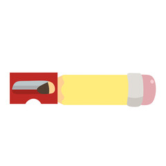 Blunt Pencil in Sharpener Clipart – Kawaii School Tool PNG