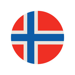 Fototapeta premium Watercolor Round Flag Icon of Norway