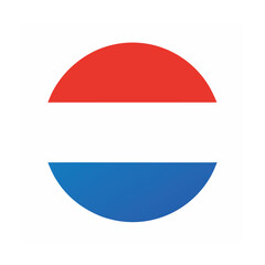 Naklejka premium Watercolor Round Flag Icon of the Netherlands