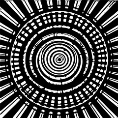 black and white background, concentric circle lines, black and white hypnotic target