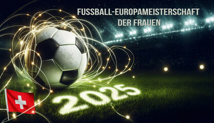 Fußball Europameisterschaft der Frauen 2025 in der Schweiz, Text und copy space