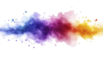 Obraz premium A vibrant watercolor gradient smoothly transitions from cool blues and purples to warm reds and yellows