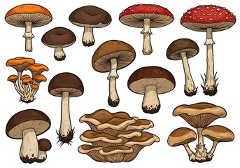 Fungal Fantasy: A Hand-Drawn Mushroom Collection