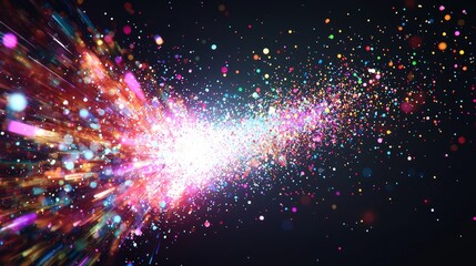 Naklejka premium Ultra Close-Up of Vibrant Liquid Crystal Explosion with Colorful Effects