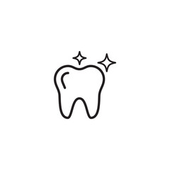 Clean tooth icon vector illustration for dental hygiene and healthcare concepts