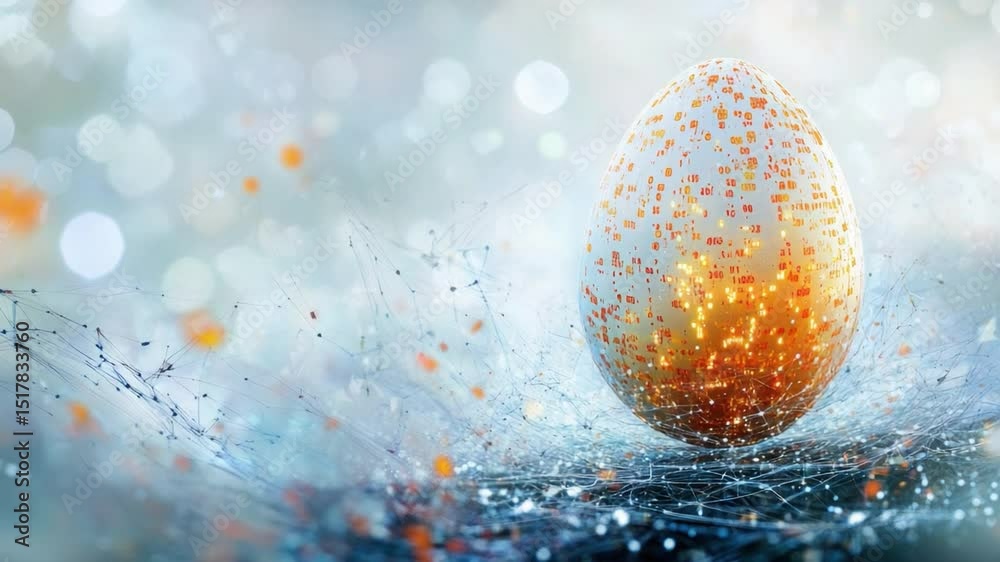 Poster abstract egg with luminous features: a futuristic abstract illustration of an egg. it has luminous d