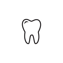 Simple black outline tooth illustration vector graphic dental health icon
