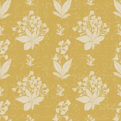 Discover the tranquil beauty of our Golden Primrose Meadow Collection. Soft yellow primroses intertwine with subtle foliage in these elegant seamless  patterns