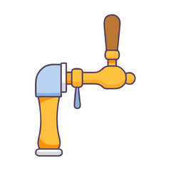 Stylized illustration of a beer tap with a drop of liquid