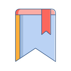 Colorful Bookmark Illustration for Reading and Educational Materials Icon Design