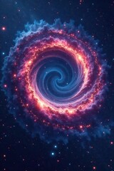 Obraz premium Cosmic swirl of billions of stars forming a galactic circle , elliptical galaxy, galactic center, constellation