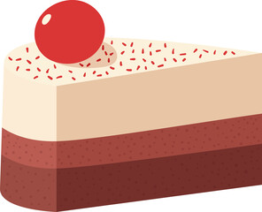 Slice of Cake with Cherry