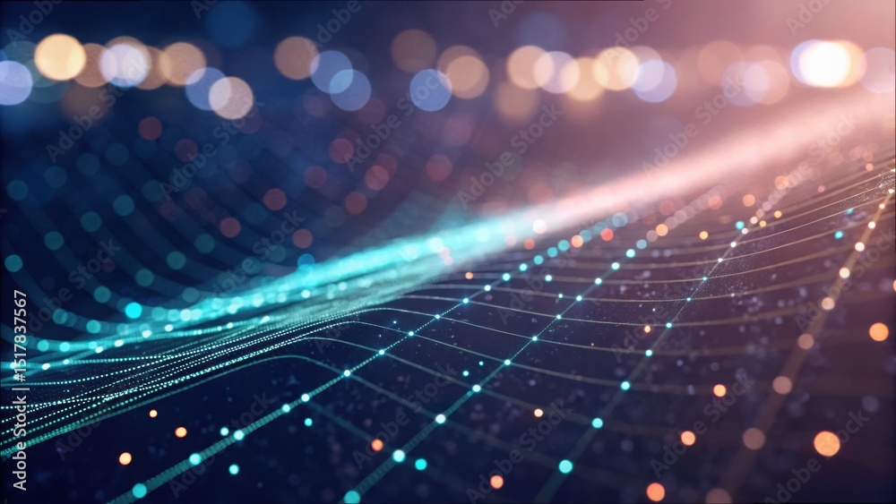 Aufkleber abstract data stream in light with gigapixel quality standards