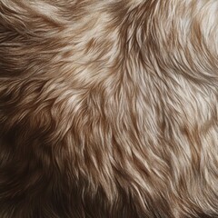 Naklejka premium Close-up of soft, light brown fur with varying shades and subtle texture, showing the direction of hair growth in a flowing pattern