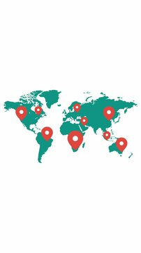 Pin map for exact location place for spread business thing in the world. 9:16 size for phone