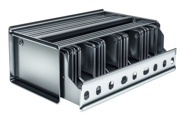 Sleek Metal Rack for Organizing Important Documents in an Office with on transparent background