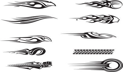 Tribal flames speed graphics car decals stickers design set © SaHeD