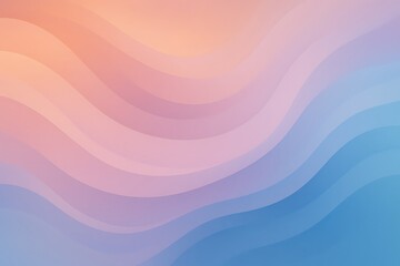 Abstract pastel wavy background with smooth flowing gradient curves, soft peach and lavender color tones, minimalist design, modern aesthetic, elegant fluid texture, stylish digital art backdrop