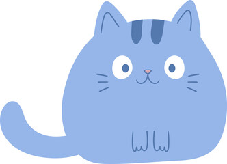 Blue Cartoon Cat