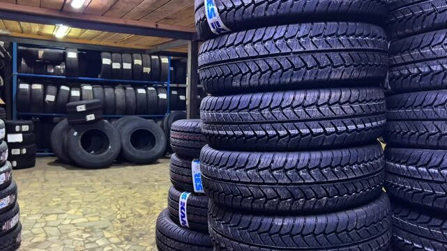 stack of car tires