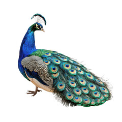 Obraz premium Peacock full display isolated on transparent background, png