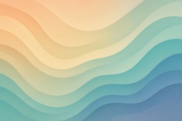 Abstract pastel wavy background with smooth flowing gradient curves, soft peach and lavender color tones, minimalist design, modern aesthetic, elegant fluid texture, stylish digital art backdrop