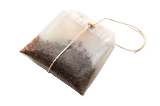 tea bag isolated on a white background as transparent PNG. GENERATIVE AI