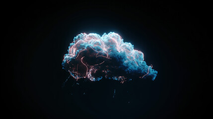 Ethereal cloud network with radiant links, symbolizing cosmic connectivity