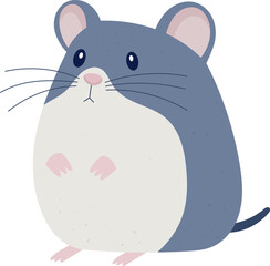 Cartoon Blue and White Mouse Illustration