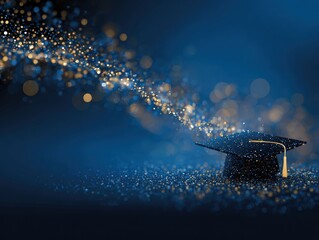 Graduation banner with cap and diploma, editable template, graduation background, class of 2025 design for poster, flyer, invitation, or announcement	