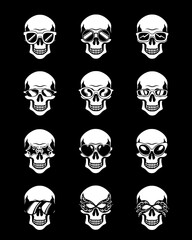 skull icon with various kinds of glasses