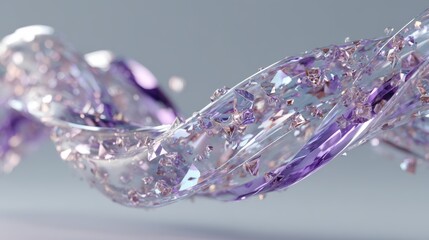Elegant Purple and Clear Crystal Wave Abstract Background
