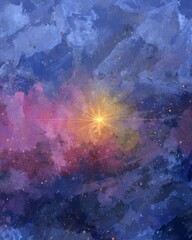 Obraz premium Cosmic Explosion of Colorful Light