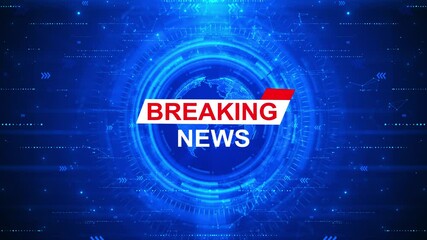 News element breaking news business background futuristic glowing animation 3D broadcast global earth digital world breaking news Studio Background for news report on world live report - Powered by Adobe