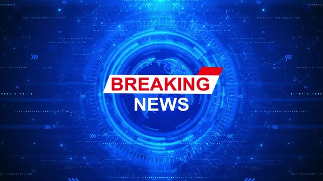 News element breaking news business background futuristic glowing animation 3D broadcast global earth digital world breaking news Studio Background for news report on world live report - Powered by Adobe