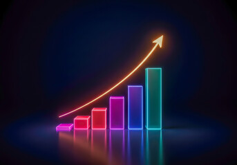 Vibrant Neon Graph Illustrating Exponential Growth and Financial Success Business Growth Concept Futuristic Data Visualization Technology Progress Chart