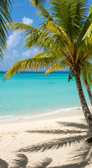 Obraz premium Palm Tree on Tropical Beach