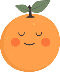 Cute kawaii orange fruit clipart design illustration