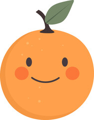 Cute kawaii orange fruit clipart design illustration
