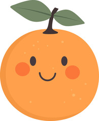 Cute kawaii orange fruit clipart design illustration