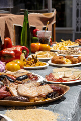 Spanish Traditional Dishes Displayed at Outdoor Event
