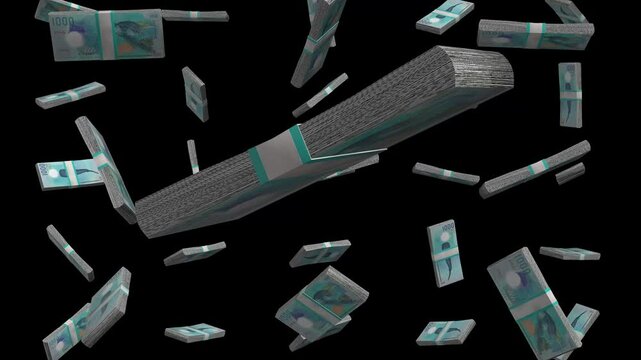 Maldivian rufiyaa notes Falling Animation Stacks Of Money