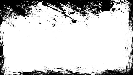  Rectangle borders. Texture design elements. Black grunge frame