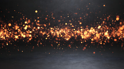 Campfire on the ground at night with sparks flying, outdoor fire scene
