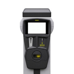 Fototapeta premium Modern parking meter with digital blank screen, isolated on transparent background